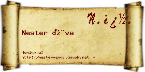 Nester Éva névjegykártya